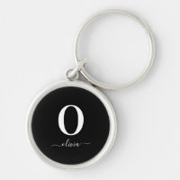 Monogram Script Name Personalized Black And White