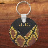 Porte-clés Monogram Snake Brown et Gold Print (Recto)