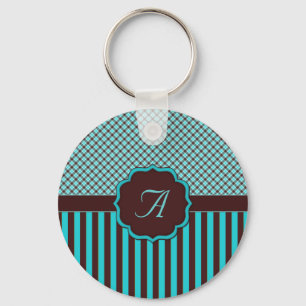 Porte-clés Monogram Tartan, Lt Turquoise Choc Porte - clé Bro