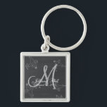Porte-clés Monogramme 3d Rustique Chalkboard<br><div class="desc">Découvrez ce design de tableau rustique Monogram 3d. Retro recherche Vintage pour votre mariage. Monogrammes,  texte et nom de mariée et de mariée sont faciles à changer selon vos besoins. Toutes les oeuvres et images ©nuptial.</div>