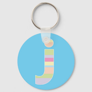 Porte-clés Monogramme à bandes multiples - Lettre J