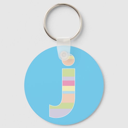 Porte-clés Monogramme à bandes multiples - Lettre J (Recto)