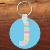Porte-clés Monogramme à bandes multiples - Lettre J (Recto)