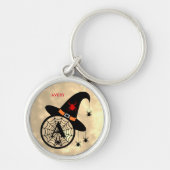 Porte-clés Monogramme A Halloween Sky Witch Ariders Nom (Devant)