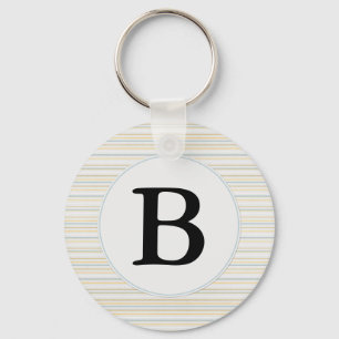 Porte-clés Monogramme à rayures jaunes