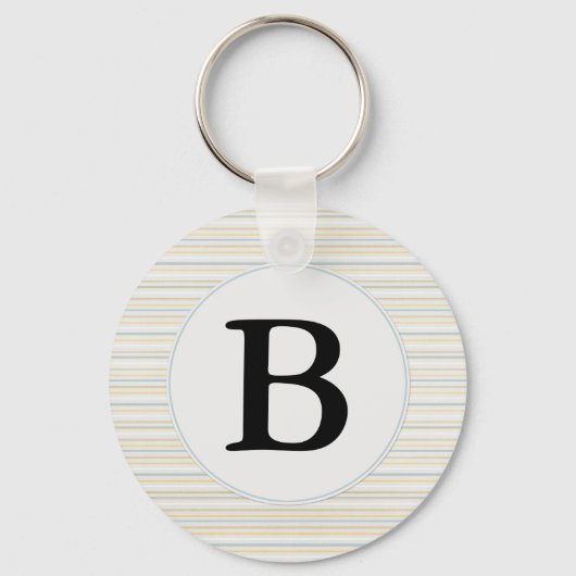 Porte-clés Monogramme à rayures jaunes (Recto)