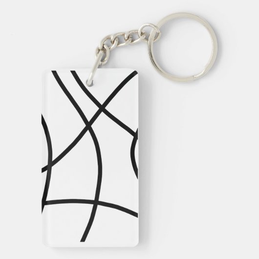 Porte-clés monogramme abstrait initial (Dos)