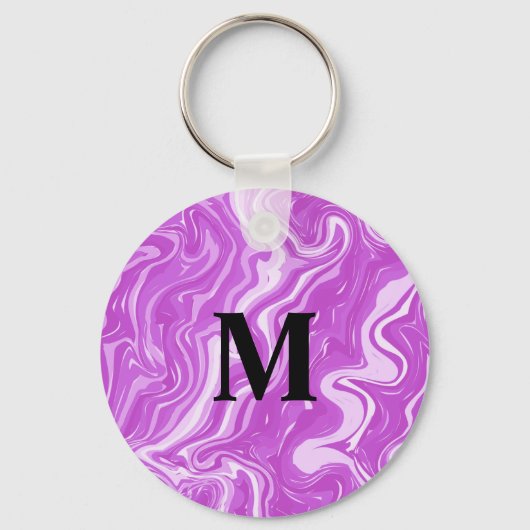 Porte-clés Monogramme Abstrait marbre rose Motif (Recto)