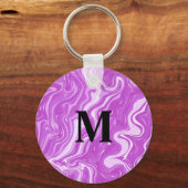 Porte-clés Monogramme Abstrait marbre rose Motif (Recto)