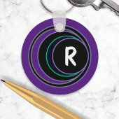 Porte-clés Monogramme Abstrait moderne violet