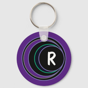 Porte-clés Monogramme Abstrait moderne violet