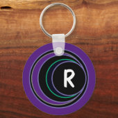 Porte-clés Monogramme Abstrait moderne violet (Recto)
