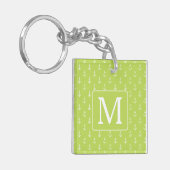 Porte-clés Monogramme Ancres Vert Feuille de Palmier et Blanc (Devant gauche)