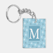 Porte-clés Monogramme ange bleu cercles motif (Devant gauche)