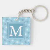 Porte-clés Monogramme ange bleu cercles motif (Dos)