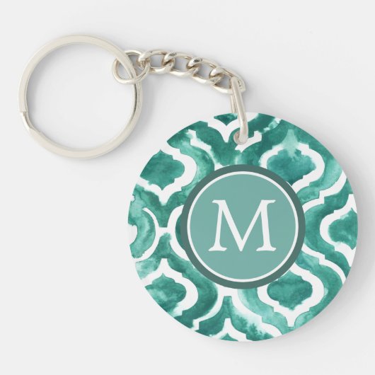 Porte-clés Monogramme | Aquamarine Motif IV (Devant)