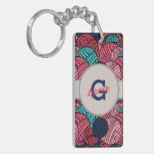 Porte-clés Monogramme avec des boules de tricot de fil (Devant gauche)