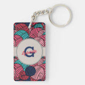 Porte-clés Monogramme avec des boules de tricot de fil (Dos)