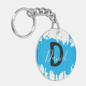 Porte-clés monogramme avec éclaboussure de peintur (Devant gauche)