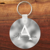Porte-clés Monogramme avec feuille d'argent et éclat (Recto)