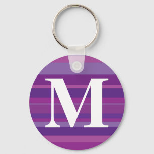 Porte-clés Monogramme avec un arrière - plan rayé coloré -