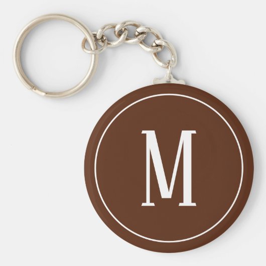 Porte-clés Monogramme blanc sur Porte - clé Brown (Devant)