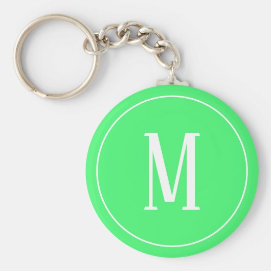 Porte-clés Monogramme blanc sur Porte - clé vert clair (Devant)
