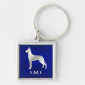 Porte-clés Monogramme Bleu Argent Grande Danse (Devant)