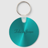 Porte-clés Monogramme bleu brillant en faux métal (Recto)