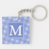 Porte-clés Monogramme bleu cercles motif (Dos)