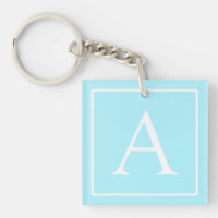 Monogramme bleu ciel simple