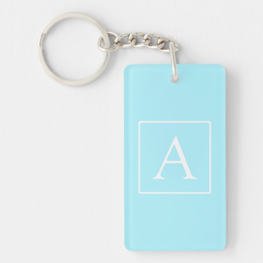 Porte-clés Monogramme bleu ciel simple (Devant)