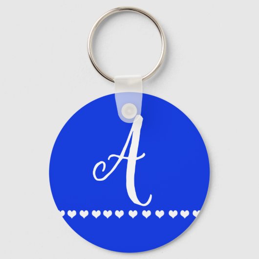 Porte-clés Monogramme bleu et blanc initial (Recto)
