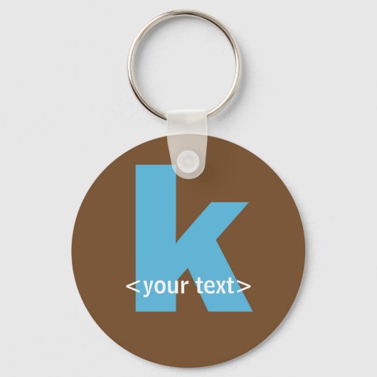 Porte-clés Monogramme bleu et Brown - Lettre K (Recto)