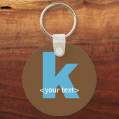 Porte-clés Monogramme bleu et Brown - Lettre K (Recto)
