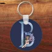Porte-clés Monogramme bleu fée B (Recto)