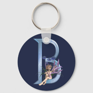 Porte-clés Monogramme bleu féerique B
