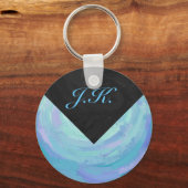 Porte-clés Monogramme bleu glacier (Recto)