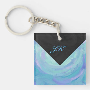 Porte-clés Monogramme bleu glacier