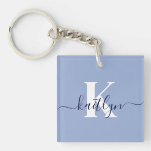 Porte-clés Monogramme bleu moderne