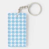 Porte-clés monogramme bleu personnalisé initial botanique (Dos)