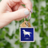 Porte-clés Monogramme Blue Silver Setter Chien (main)