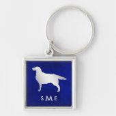 Porte-clés Monogramme Blue Silver Setter Chien (Devant)