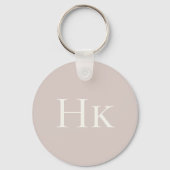 Porte-clés Monogramme Blush Rose Ivoire Initiale Monogrammée (Recto)