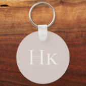 Porte-clés Monogramme Blush Rose Ivoire Initiale Monogrammée (Recto)