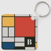 Porte-clés Monogramme Carré De Stijl Inspiré (Dos)