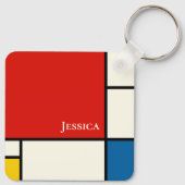 Porte-clés Monogramme Carré De Stijl Inspiré (Dos)