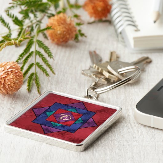 Porte-clés Monogramme Carré de surface (Côté)