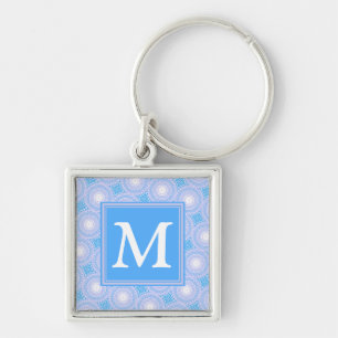 Porte-clés Monogramme Cercles bleu électrique motif