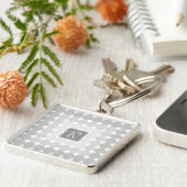 Porte-clés Monogramme Cercles Gris Moderne (Côté)